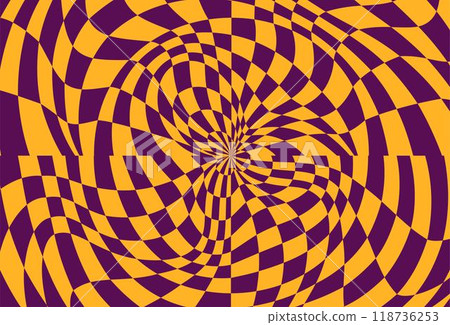 Psychedelic checkerboard pattern 118736253