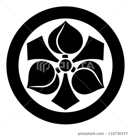 丸六研三友。日本家族徽章向量圖示插畫。 丸六研三友。日本家族徽章向量圖示插畫。 118736357