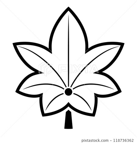 影紅。以楓葉為主題的日本家族徽章的向量圖示插圖。 影紅。以楓葉為主題的日本家族徽章的向量圖示插圖。 118736362