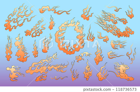 紅色 onibi,火球的向量圖 紅色 onibi,火球的向量圖 118736573