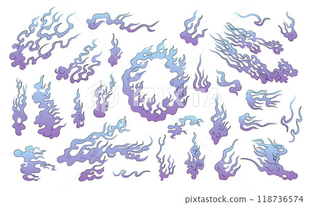 Blue will-o'-the-wisp, fireball vector illustration Blue will-o'-the-wisp, fireball vector illustration 118736574