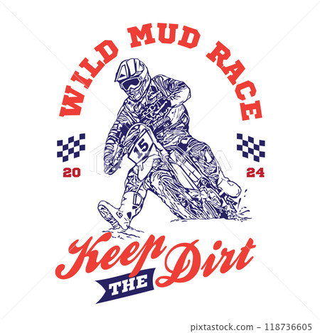 Motocross extreme sport vector illustration, perfect for t shirt design and event logo 118736605