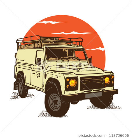Off road Vehicle in vector illustration, perfect for Off road event, Club logo and T shirt design 118736606