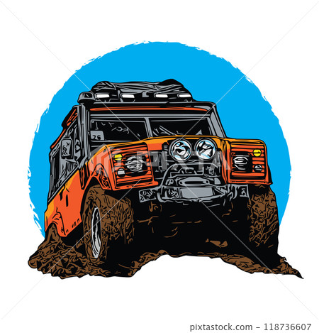 Off road Vehicle in vector illustration, perfect for Off road event, Club logo and T shirt design 118736607