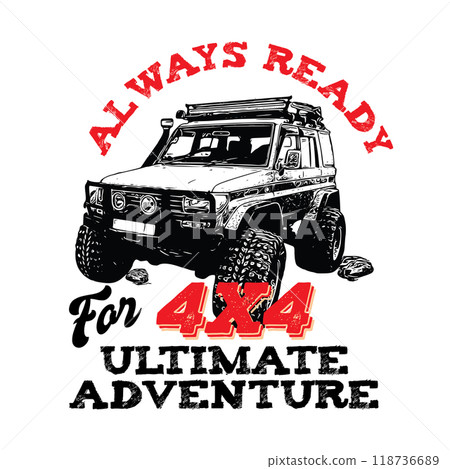 Off road Vehicle in vector illustration, perfect for Off road event, Club logo and T shirt design 118736689