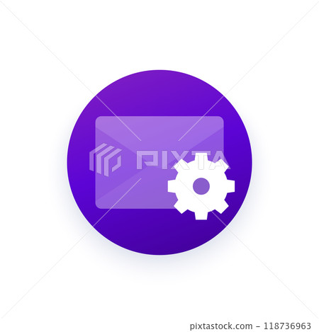 email and gear icon, mail settings vector email and gear icon, mail settings vector 118736963