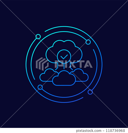 Cloud architecture or saas icon, linear design Cloud architecture or saas icon, linear design 118736968