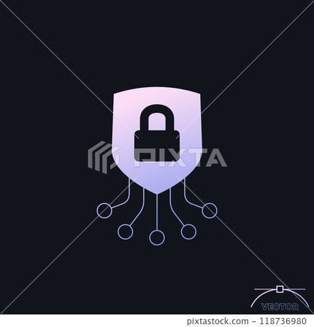 cyber security icon for apps and web 118736980