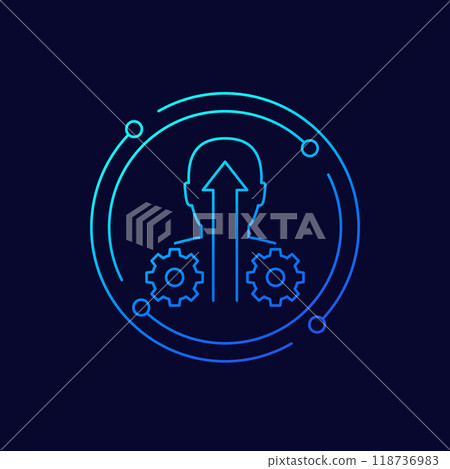 self-improvement and growth icon, linear design 118736983