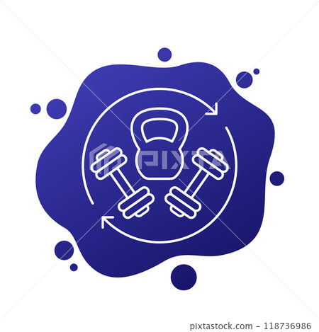 Circuit training icon, endurance workout vector Circuit training icon, endurance workout vector 118736986