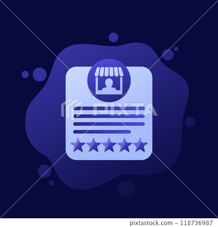 seller rating, best shop icon, vector design 118736987