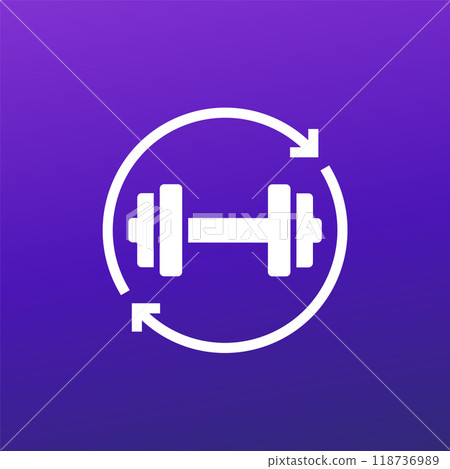 Circuit training icon, endurance workout vector Circuit training icon, endurance workout vector 118736989