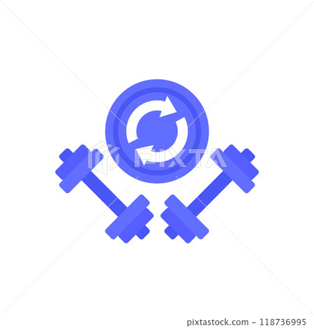 Circuit training or workout icon, flat vector 118736995