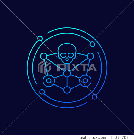 network vulnerability icon, linear design network vulnerability icon, linear design 118737033
