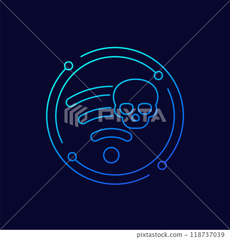 Unsafe wi-fi connection icon, insecure network Unsafe wi-fi connection icon, insecure network 118737039