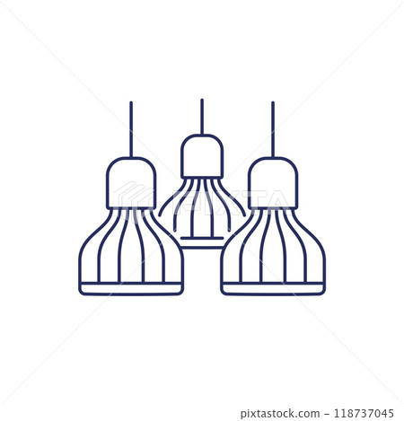 Led grow lights line icon on white Led grow lights line icon on white 118737045