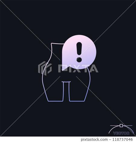 anorexia icon, eating disorder vector design 118737046