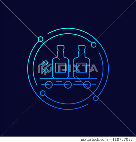 Alcohol production icon, linear design 118737052