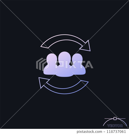 Staff rotation, employee icon with gradient 118737061