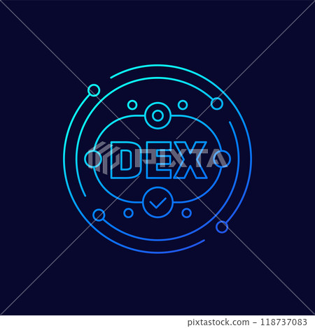 DEX icon, Decentralized exchanges linear design 118737083