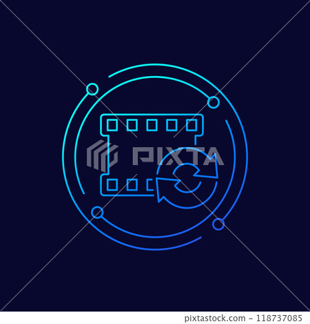 video converter, movie compression icon 118737085