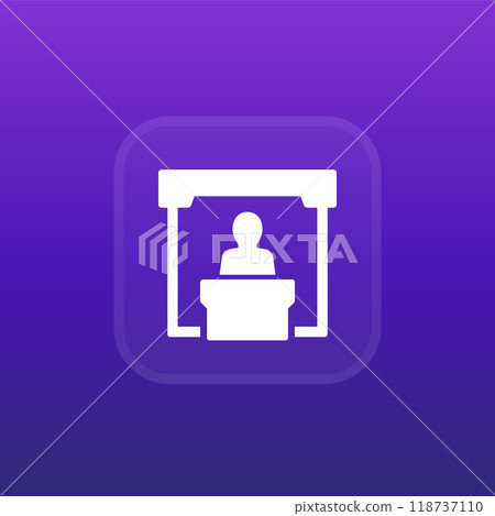 booth, exhibition stand icon, vector 118737110