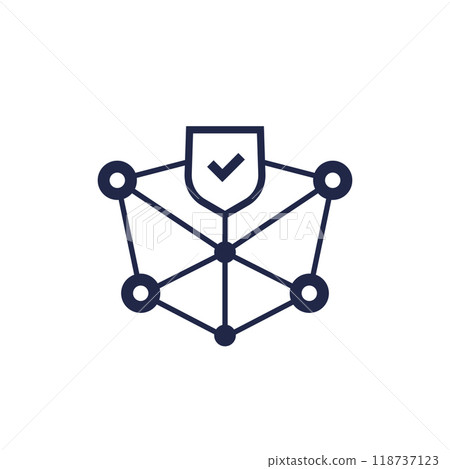 blockchain security icon on white 118737123