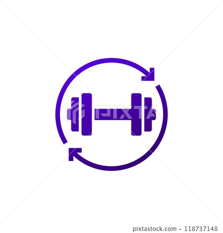 Circuit training icon, endurance workout Circuit training icon, endurance workout 118737148