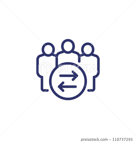Interpersonal relationship line icon with people 118737293