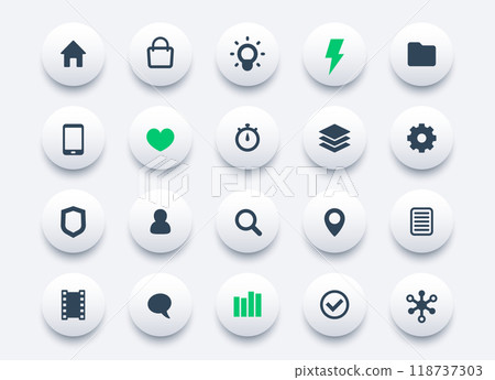 Basic icons set for apps and web 118737303