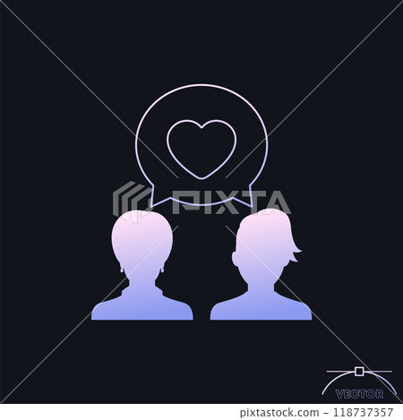 love chat vector icon with two women love chat vector icon with two women 118737357