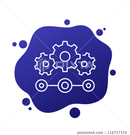 production process icon, line vector production process icon, line vector 118737358