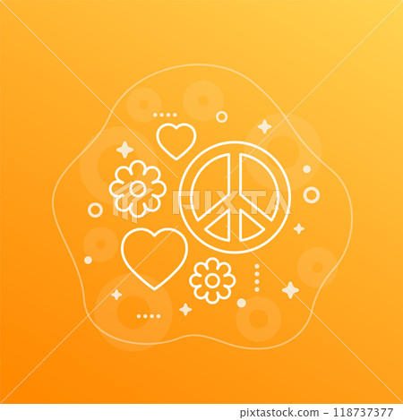 peace and love icon in line design 118737377