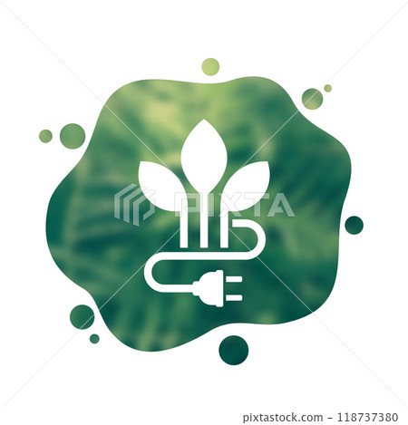 bioenergy renewable energy icon with electric plug bioenergy renewable energy icon with electric plug 118737380
