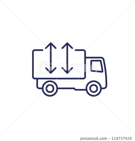 truck height line icon, vector 118737428