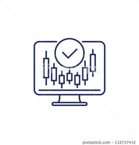 trading line icon with candlestick chart 118737432