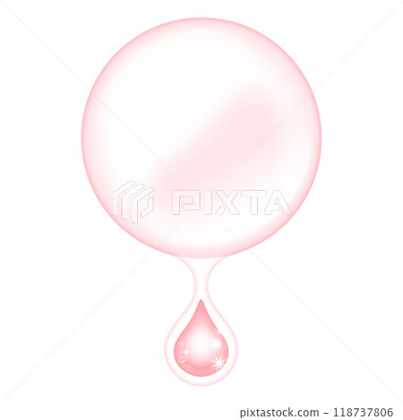 A vector illustration of a drop of pink juice that is made from concentrated organic ingredients derived from plants. A vector illustration of a drop of pink juice that is made from concentrated organic ingredients derived from plants. 118737806