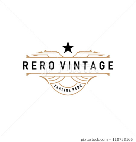 Elegant Minimalist Ornament Logo Template Luxury Ornament Wedding Decoration Business, Batik Style Invitation, Batik, Frasion, Initial Brand Design 118738166