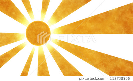金色的太陽光線時尚水彩插圖 118738596