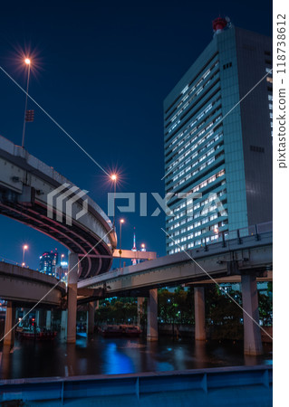 首都高速濱崎橋JCT夜景 首都高速濱崎橋JCT夜景 118738612
