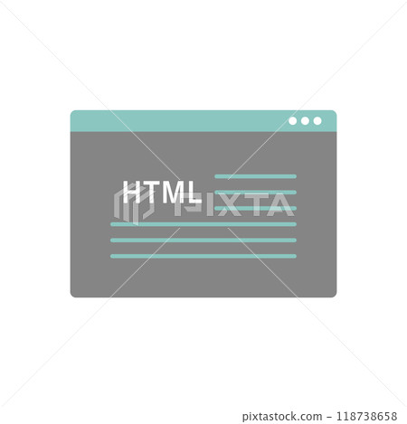 Web browser and HTML code icon 118738658