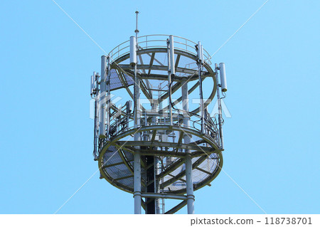 Mobile phone base station in suburban area 118738701