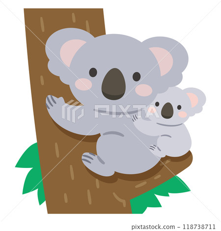 Illustration of a koala and its child 118738711