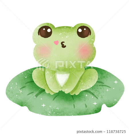 A watercolor hand drawn cute illustration for love valentines day invitations greetings heart printable a frog sitting on a lily pad A watercolor hand drawn cute illustration for love valentines day invitations greetings heart printable a frog sitting on a lily pad 118738725