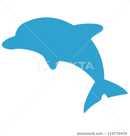 簡單的海豚剪影插圖 118739459