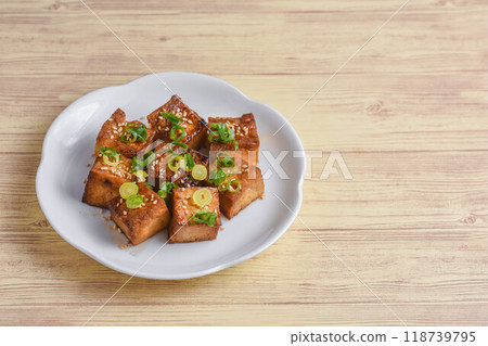 Teriyaki fried tofu 118739795