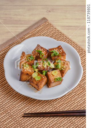 Teriyaki fried tofu 118739801