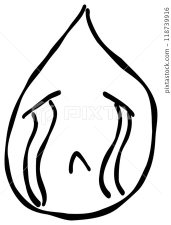 本設計採用手寫表情符號和表情符號來表達悲傷、哭泣、流淚、哭泣。以鋼筆畫的風格繪製 118739916