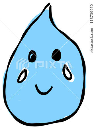 A handwritten crying face emoji. It features a simple and cute design based on blue. It also has a stylish feel. 118739950