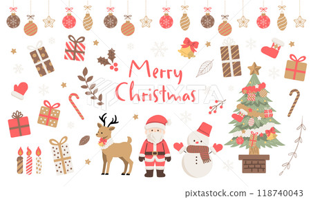 Cute Christmas illustration material_2 Cute Christmas illustration material_2 118740043